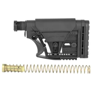 Luth-AR MBA-3 Stock With Buffer Assembly, Mil-Spec Dia 6-Position Carbine Buffer Tube, .308 Buffer, .308 Buffer Spring, Latch Plate and Lock Ring, Adjustable Length of Pull/Cheek Height/Butt Plate, Fits AR-10, Black MBA-3K308-M