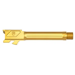 Fortis Manufacturing, Inc. Match Grade Barrel, For Glock, 9MM, 4.5", Threaded, Fits Glock 19 Gen 1-5 and 19X, Gold TiN Finish FM-G19-TB-TiN