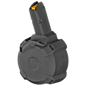 Magpul Industries Magazine, PMAG D-50 GL9-PCC, 9MM, 50 Round Drum, Fits Glock Pattern Pistol Caliber Carbines, Black, Does Not Fit Glock OEM Pistols MAG1137-BLK