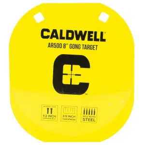 Caldwell AR500, Gong Target, 8", Steel, Yellow 1116703