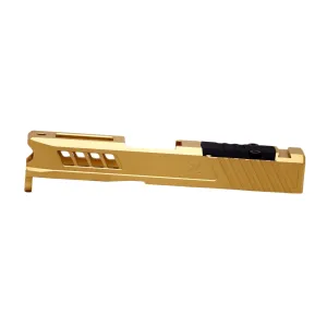 True Precision Axiom Slide, For Glock 43/43X, Gold TiN Finish, RMS Optic Cut & Cover Plate TP-G43S-G-RMS