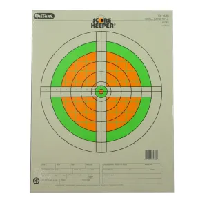 Champion Traps & Targets Fluorescent Orange/Green Bullseye Scorekeeper Target, 100 Yard Small Bore Rifle, 12 Pack 45762