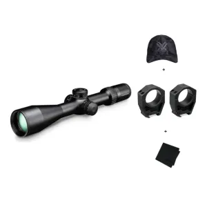 VORTEX Strike Eagle FFP 5-25x56 EBR-7C MOA Reticle Riflescope w/ Precision Matched 34mm Scope Rings, Logo Black Camo Hat and Microfiber Cleaning Cloth
