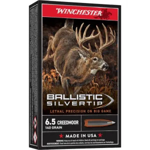 WINCHESTER AMMO Ballistic Silvertip 6.5 Creedmoor 140Gr Controlled Expansion 20rd Box Rifle Ammo (SBST65CM)