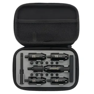 Wheeler FAT Stix, Black, Sockets Come In 15, 25, 35, 45 and 65 Inch Pounds For Most Common Applications, T Handle Design With Grip And Spin Section, 1/2" Socket With 1/4" Drive Bit, Convenient Soft Carry Case 1136022