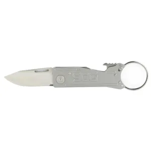 SOG Knives & Tools KeyTron, Folding Knife, 1.8" Straight Edge Clip Point, Black Kraton Handle, 5Cr15MoV Steel, Satin Finish, Gray SOG-KT1001-CP