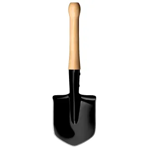 Cold Steel Spetsnaz Shovel, Special Forces, Tool, Black, Shovel, Medium Carbon Steel, Natural Wood Handle CS-92SF