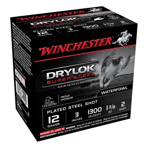 WINCHESTER AMMO Drylok Super Steel Magnum 12 Gauge 3in 25rd Shotgun Ammo (XSM1232)