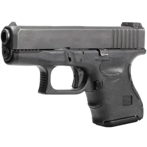 HOGUE Wrapter Rubber Adhesive Grain Texture Black Grip For Glock 26/27/33/39 Small Frame Sub-Compact Generation 3 (18630)