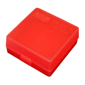 MTM Flip-Top For 22 Mag - 17 HMR 100 Round Clear Red Ammo Box (P-100-22M-29)