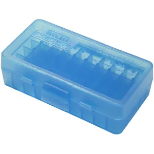 MTM 50 Round Flip-Top 41 44 45 LC Clear-Blue Ammo Box (P50-44-24)