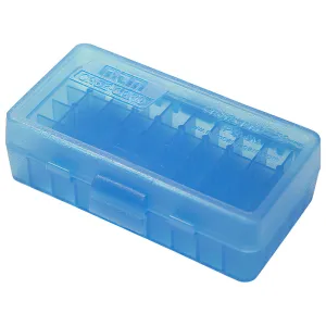 MTM Flip-Top 9mm/380 ACP 50rd Clear-Blue Ammo Box (P50-9M-24)