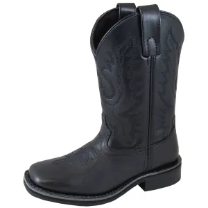 SMOKY MOUNTAIN BOOTS Youth Boys Outlaw Black Leather Cowboy Boots (3756Y)