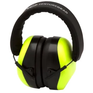 VENTURE GEAR VG80 Series NRR 26dB Hi-Viz Lime Clamshell Pack Earmuff (VGPM8031C)
