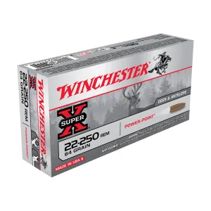 WINCHESTER AMMO Super-X 22-250 Remington 64Gr Power-Point Ammo (X222502)