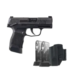 SIG SAUER TacPac P365 9mm 3.1in Black X-Ray 3 Polymer Grip Manual Safety Pistol with Holster and 3x 12rd Mags (365-9-BXR3P-MS-TACPAC)