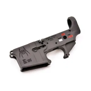 SPIKE'S Spider Engraving Color Filled AR15 Stripped Lower Receiver (STLS019-CFA)