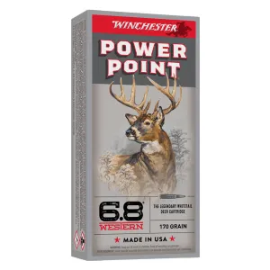 WINCHESTER AMMO Power-Point 6.8 Western 170gr PP 20rd Box Rifle Ammo (X68W1)