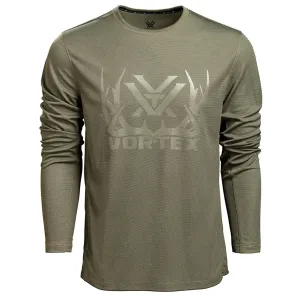 VORTEX Men's Full-Tine Performance Grid Deep Lichen T-Shirt (VOR-222-61-DBA)