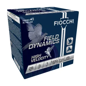 FIOCCHI High Velocity 28 Gauge 3in 1oz 7.5 Shot Size 25rd Per Box Shotgun Shell (283HV75)