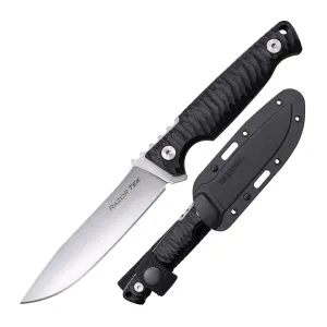 COLD STEEL Razor Tek 4in Clip Point Blade Black GFN Handle Fixed Knife with Sheath (CS-FX-4RZR)