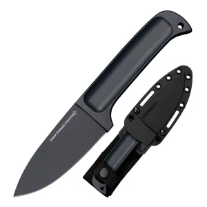 COLD STEEL Drop Forged Hunter 4in Drop Point Blade Black Fixed Knife with Sheath (CS-36MG)