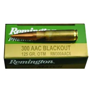 REMINGTON Premier Match 300 BLK 125 Grain OTM Ammo, 20 Round Box RM300AAC6