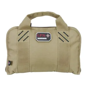 G*OUTDOORS Double Pistol Tan Case with Mag Storage and Dump Cup (GPS-1308PCT)