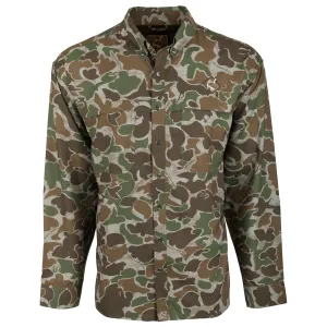 DRAKE Men's Mesh Back Flyweight Old School Green Turkey Shirt (OT1000-MEN-037)