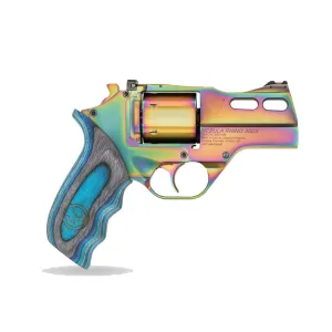 CHIAPPA FIREARMS RHINO REVOLVER 30DS, Nebula, 3" BBL, Fiber Optic Front Sight, Medium Blue Laminate Grip, 3 Moon Clips, Black Leather Holster, 6 Round  (340.319)