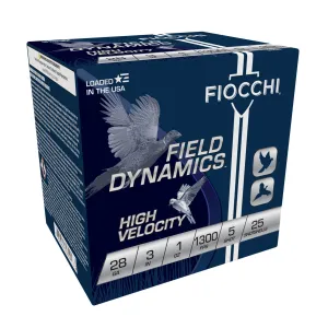 FIOCCHI Field Dynamics Hi Velocity 28ga 3in #5 Lead 25rd/Box Shotshell (283HV5)