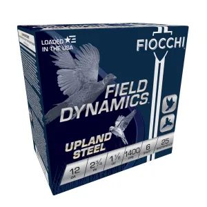 FIOCCHI Field Dynamics Upland Steel 12ga 2.75in #6 25rd/Box Shotshell (12HVST6)