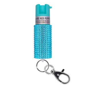 SABRE Jeweled Teal Pepper Spray with Key Ring (KR-J-TL-02)