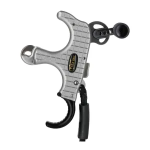 T.R.U. BALL ARCHERY Blade Pro Flex Adjustable Finger Pieces Medium Black/QuickSilver Release Aid (TBPF-BKQS-M)