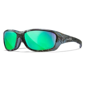 WILEY X EYEWEAR Gravity Sunglasses with Kryptek Neptune Frame and Captivate Polarized Green Mirror Lens (CCGRA12)