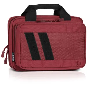 SAVIOR EQUIPMENT Specialist Series Low Profile Soft Double Handgun Sedona Red Revolver Bag w/ Built-In Magazine Holder (HC-DGSPORT-WS-RD)