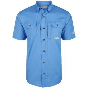 DRAKE Men's Wingshooters Trey Marina Blue SS Shirt (DS2600-MBU)