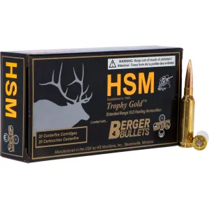 HSM Trophy Gold 300 Weatherby Magnum BTHP 185 GR 20Rds Rifle Ammo (BER300WBY185)