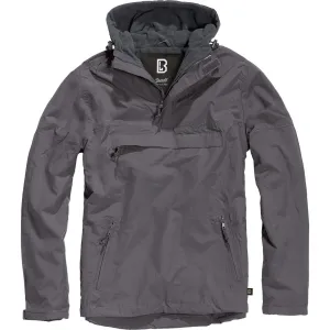 BRANDIT INDIVIDUAL WEAR Men's Windbreaker Anthracite Fleece-Lined Quarter Zip Pullover (3001-12005)