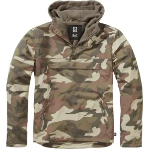 BRANDIT INDIVIDUAL WEAR Men's Windbreaker Light Woodland Fleece-Lined Quarter Zip Pullover (3001-15107)