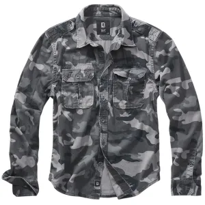 BRANDIT INDIVIDUAL WEAR Men's Rugged Grey Camo Long Sleeve Shirt (9373-12222)