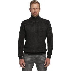 BRANDIT INDIVIDUAL WEAR Men's Marines Black Quarter Zip Sweater (5019-11002)