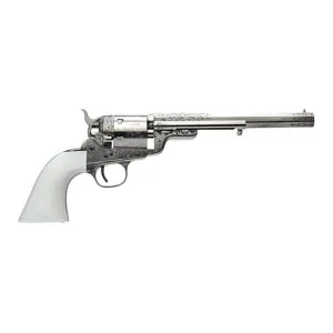 CIMARRON Richards-Mason 1851 .38 Special 7.5in 6rd Ivory Grip WBH Engraving Nickel Conversion Revolver (CA925N00G13WBH)
