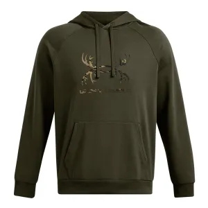 UNDER ARMOUR Men's Rival Fleece Antler Marine OD Green/UA Forest 2.0 Camo Hoodie (1388086-390)