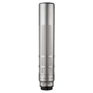 DEAD AIR ARMAMENT Nomax 33 Silver .33 Caliber Silencer w/ Xemax Adapter &  5/8-24 Muzzle Brake (NOMAX33XEMAXSIL)