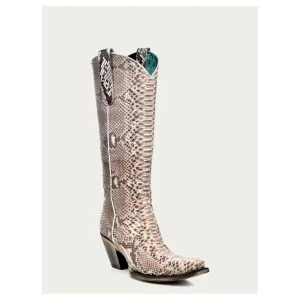 CORRAL Ld Natural Python Zipper Tall Top Boots (A3789)