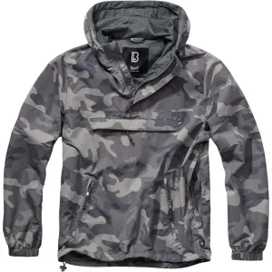 BRANDIT INDIVIDUAL WEAR Light Windbreaker Gray Camo Quarter Zip Pullover (3162-12222)