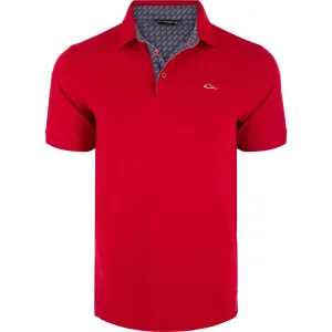 DRAKE Men's Pique Logo Chili Pepper Red Polo (DS4090-CPR)
