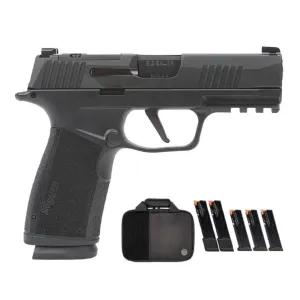 SIG SAUER P365-XMACRO TACPRO 9mm 3.7in 3x 17rd / 2x 21rd Mags Black Pistol with Savior Bag (365XCA-9-BXR3-MS-TACPRO)