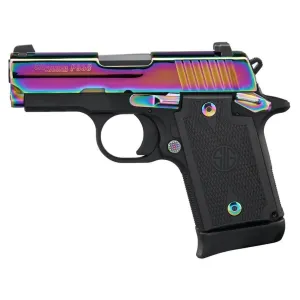 SIG SAUER P938 9mm 3in 7rd Rainbow Titanium Single-Action Pistol (938-9-RBT2-AMBI)